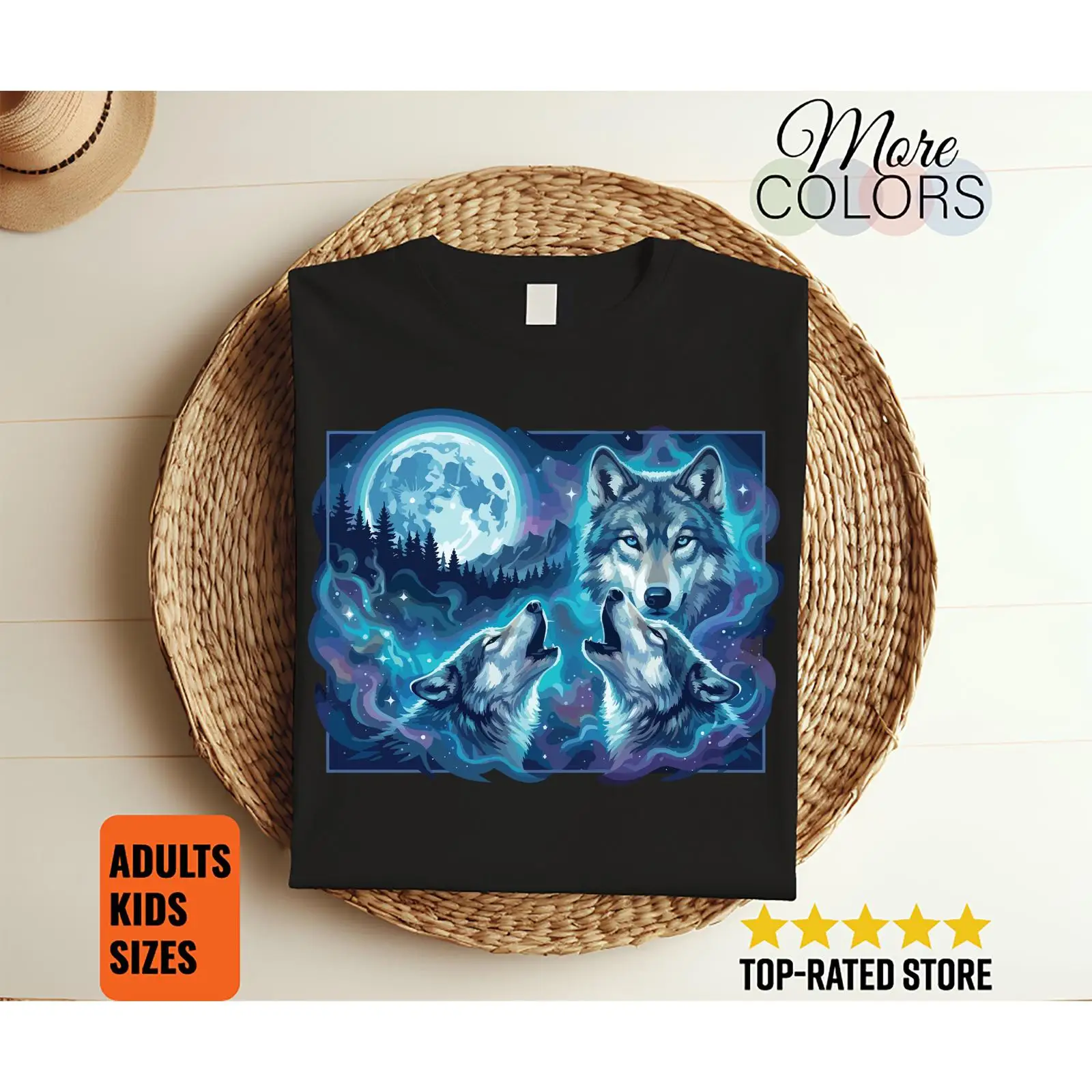Wolf Howling At Moon T Shirt W - огляд і ціна Outdoor Adventure At